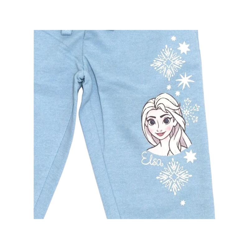 Pantaloni trening fete, albastru, buzunare laterale, Frozen
