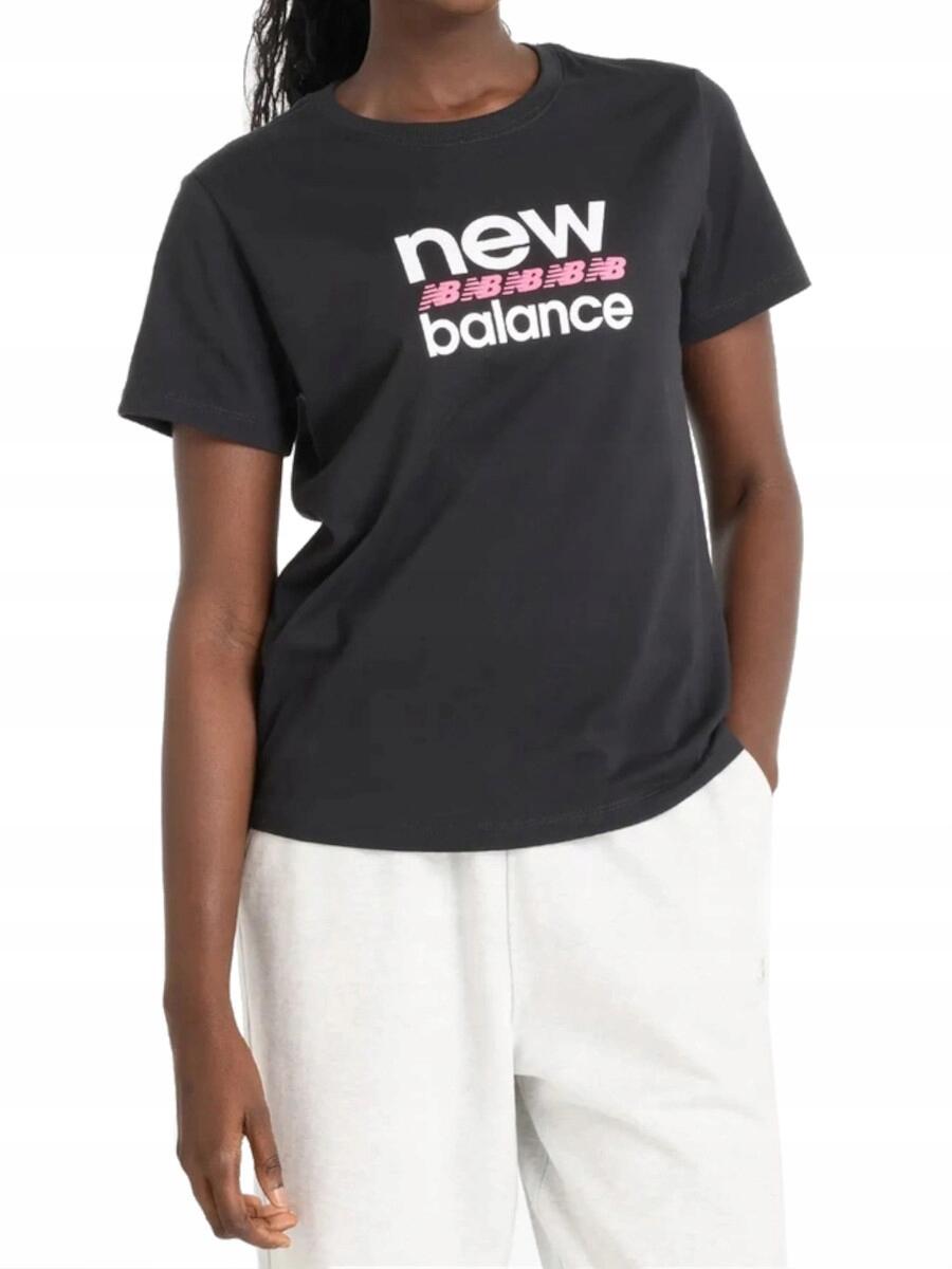 KOSZULKA damska NEW BALANCE WT51540BK bawełniana czarna sportowa S 1/5