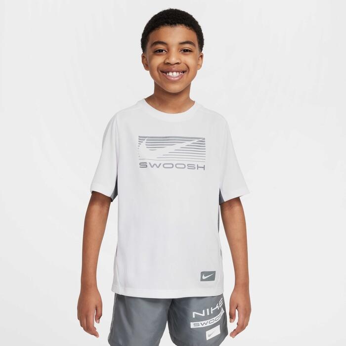 T-shirt ragazzo nike swoosh dri-fit - bianco 1/7