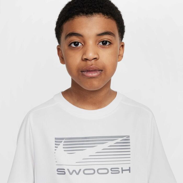 T-shirt ragazzo nike swoosh dri-fit - bianco 3/7