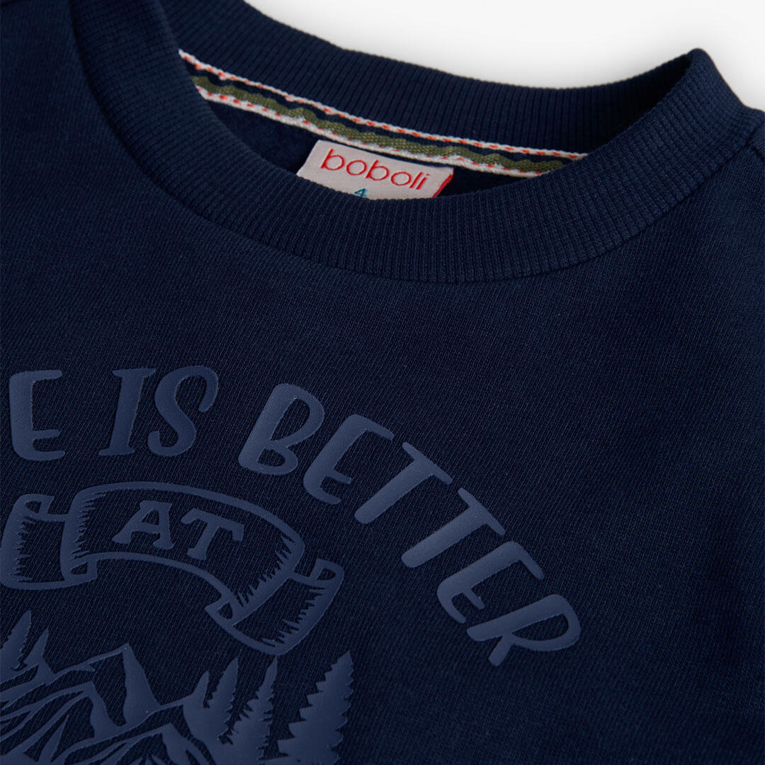 Sudadera Gimnasia Niño Boboli Azul 3/4