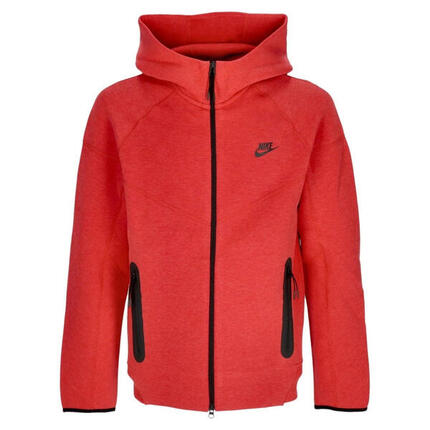 Nike Tech Fleece Windrunner Kapuzenjacke, Rot, Schwarz