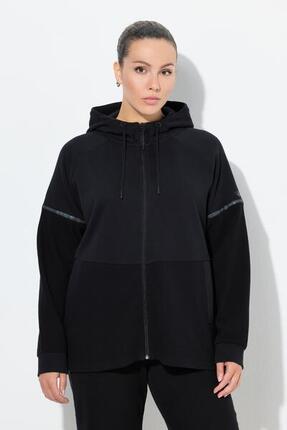 Damskie Bluza odblaskowe paski kaptur w połowie z eleganckiego weluru ottoman