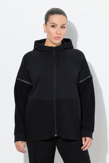 Damskie Bluza odblaskowe paski kaptur w połowie z eleganckiego weluru ottoman