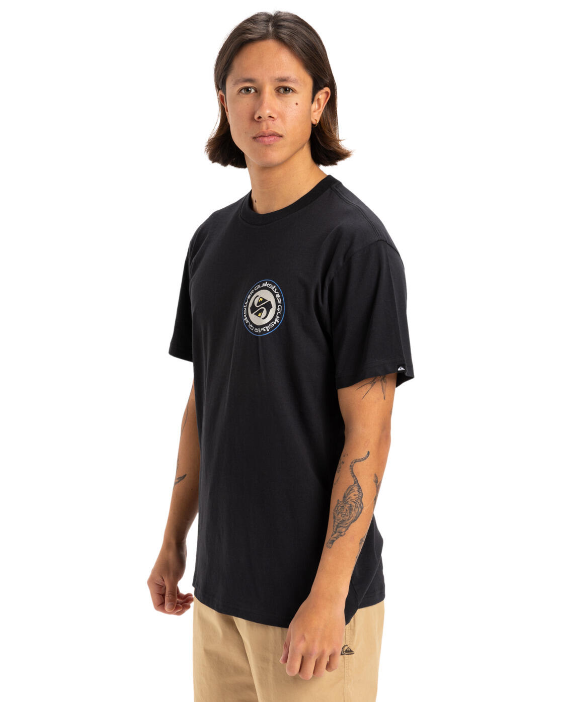 T-shirt à manches courtes CIRCLE BACK Noir Homme 3/4