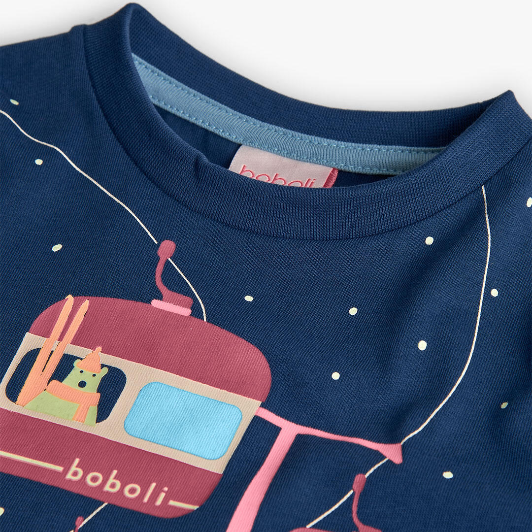 Camiseta Gimnasia Niño Boboli Azul 3/4