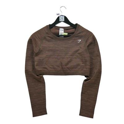 Second life - Damen Fitness Yoga Braunes T-Shirt - Wie neu