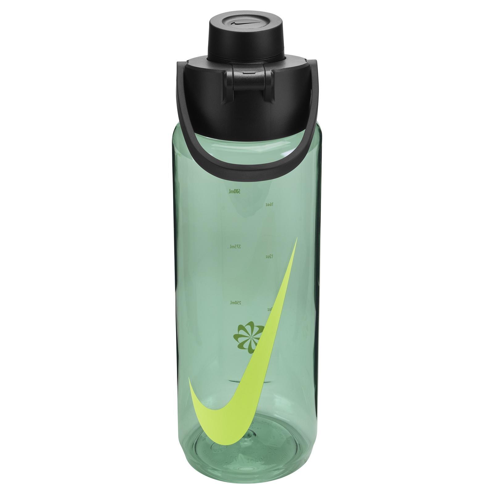 NIKE Borraccia 680 ml Renew Recharge Chug verde trasparente / nera, Tritan