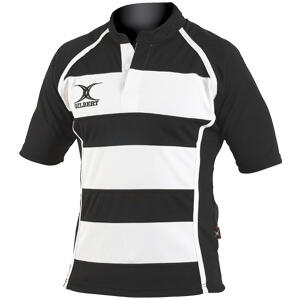 Gilbert maillot de rugby Xact Hooped noir blanc 3XL vêtements de sport