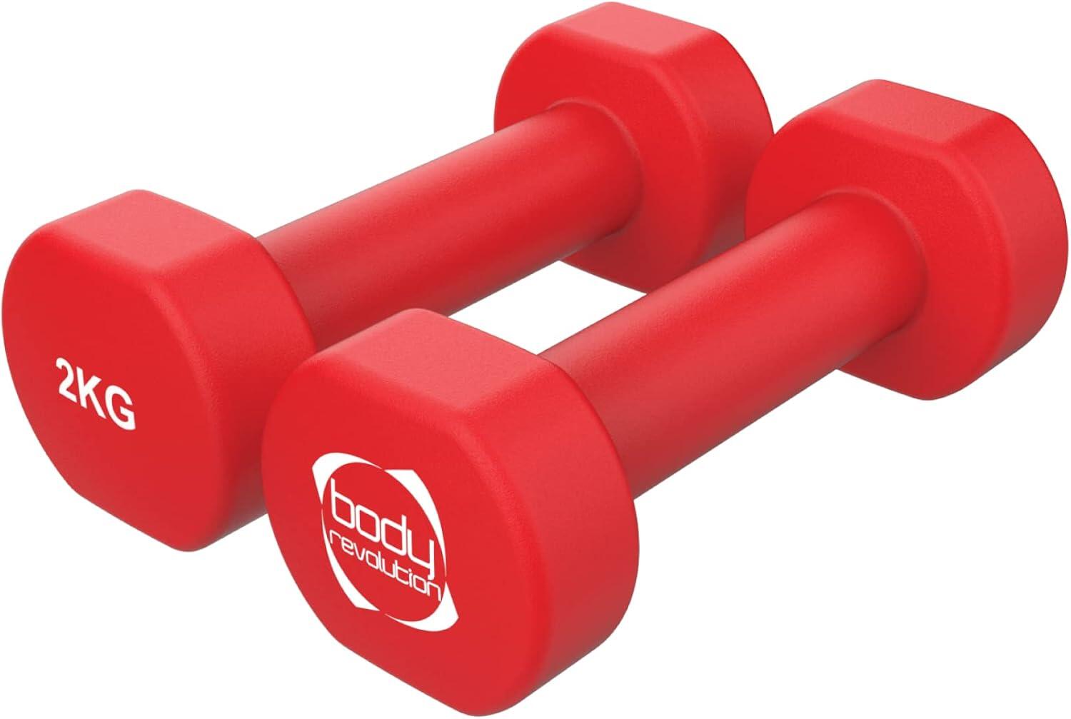 Conjunto de halteres de neoprene de 12 kg com suporte 2/5