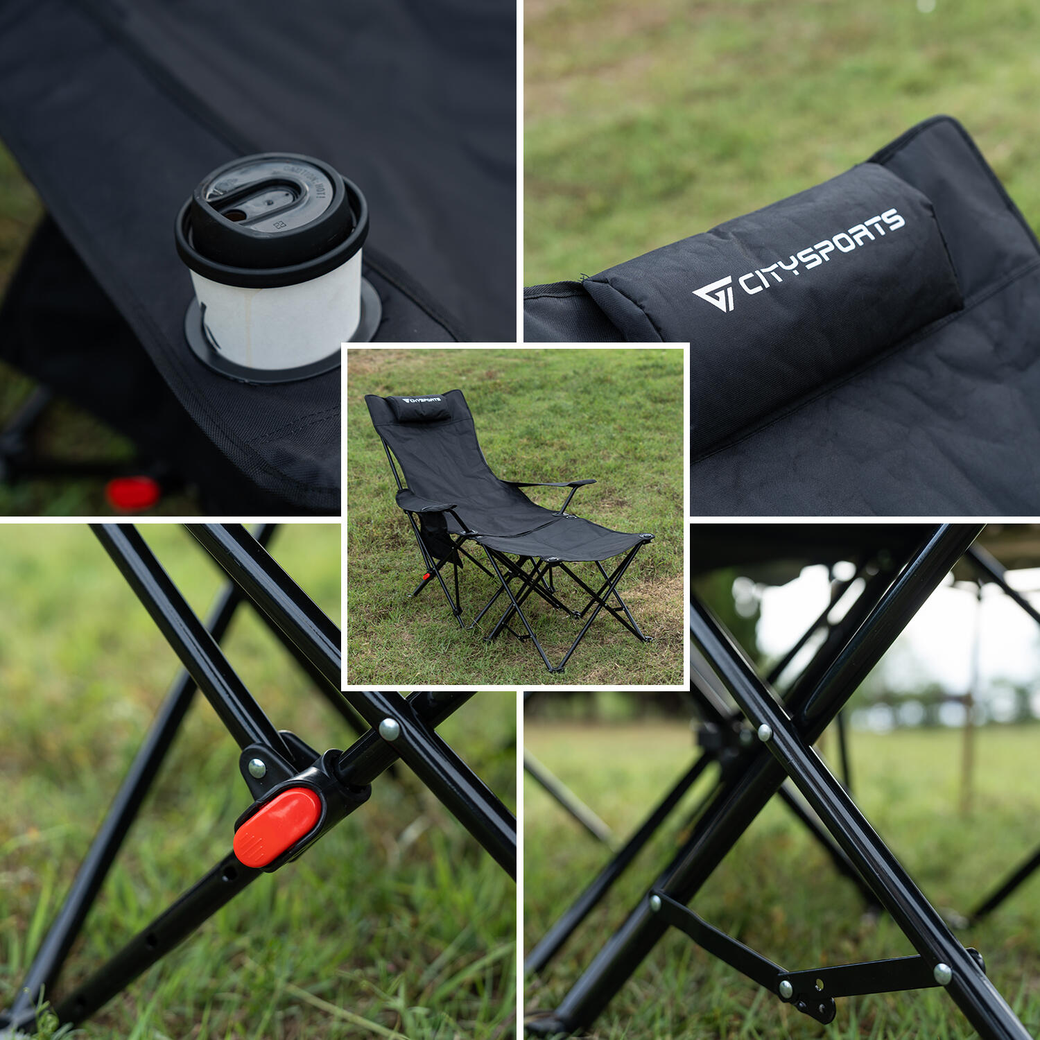 Silla Camping Plegable CITYSPORTS Reclinable Reposapiés 6/6