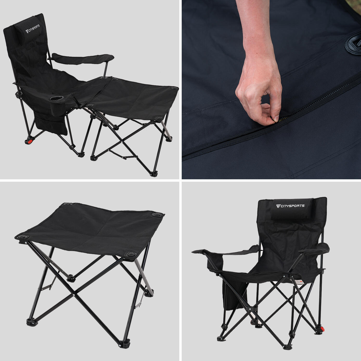 Silla Camping Plegable CITYSPORTS Reclinable Reposapiés 4/6