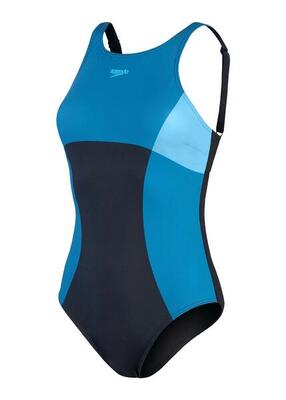 Speedo shaping enlace printed badpak - zwart / blauw - maat 36