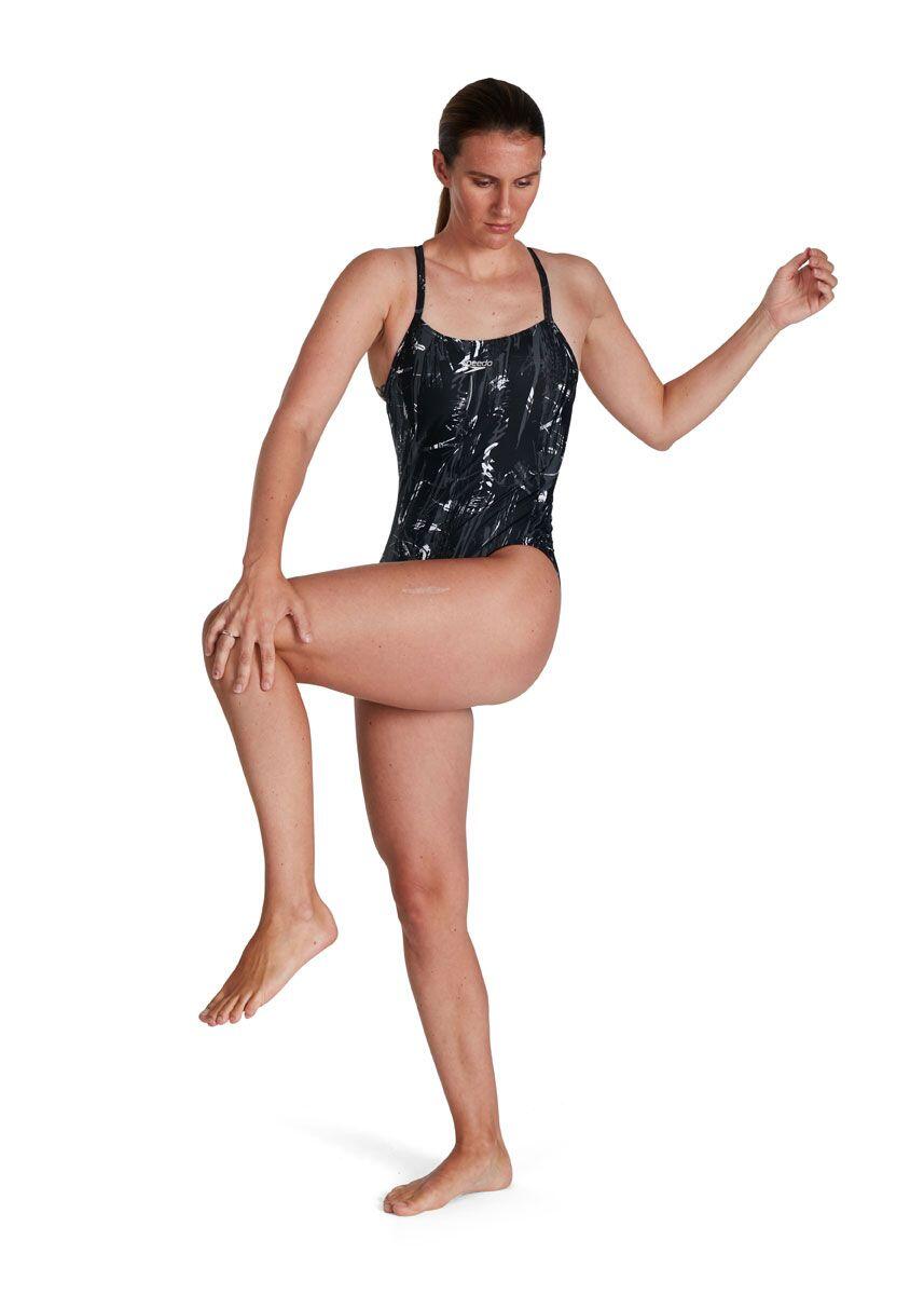 Maillot de bain Speedo Allover Rippleback - Noir/Anthracite/Blanc - Taille 28 4/6