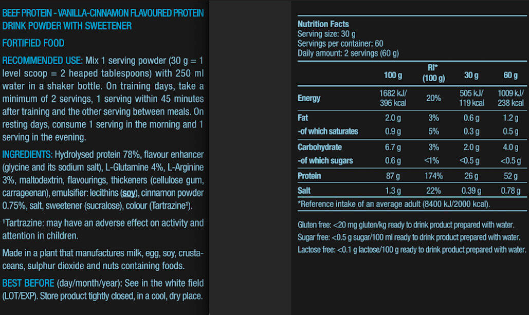 Białko wołowe - 1816 g wanilia cynamon Biotech USA 3/5