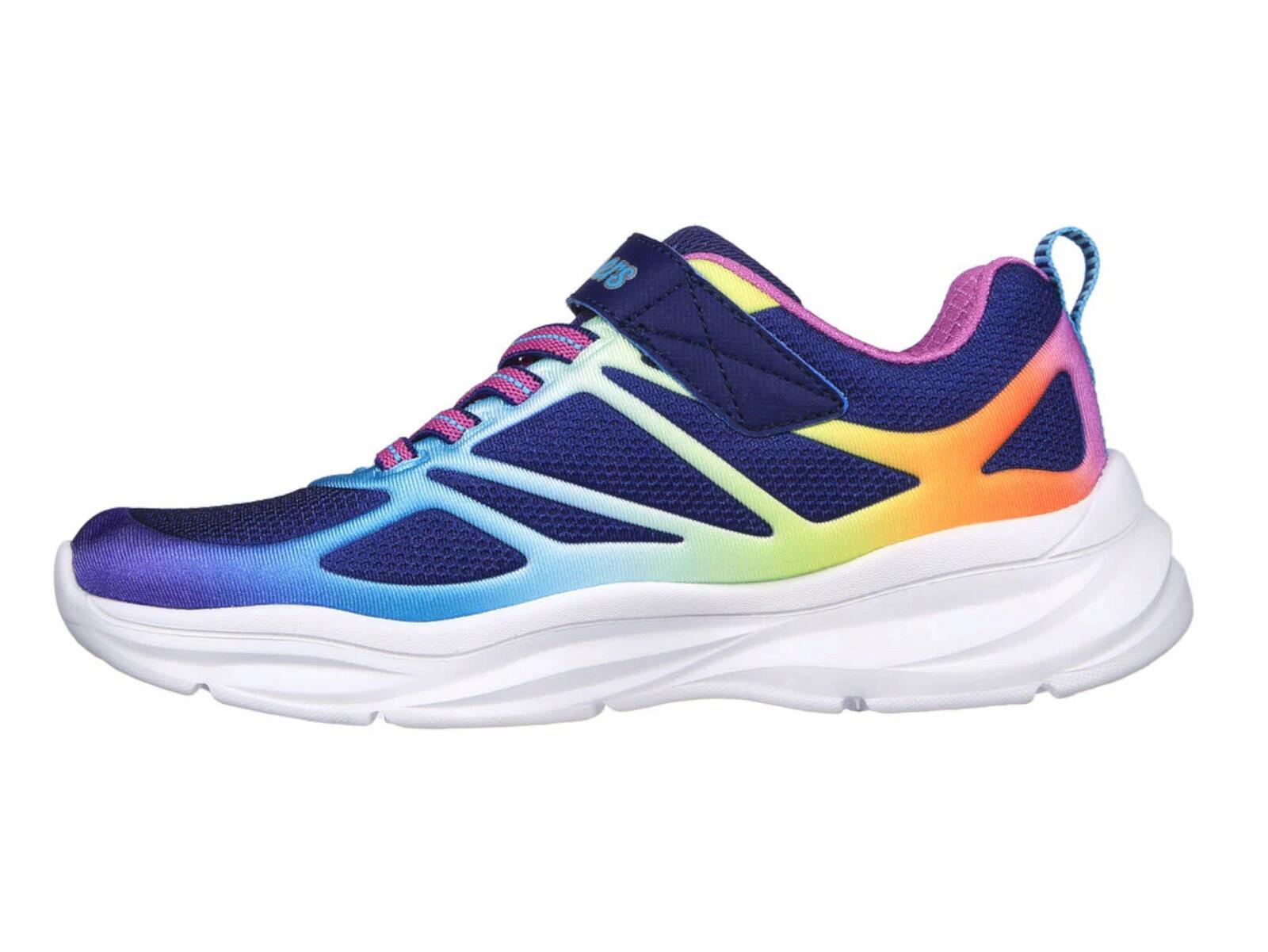 BUTY dziecięce SKECHERS sportowe 303503L-NVMT kolorowe na rzepę lekkie 29 3/5