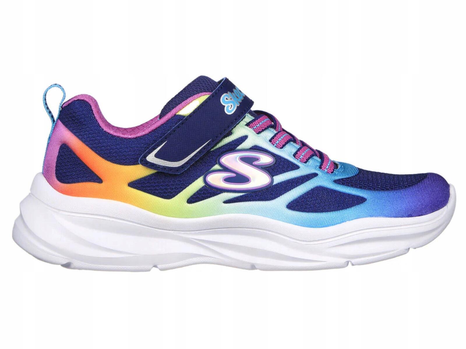 BUTY dziecięce SKECHERS sportowe 303503L-NVMT kolorowe na rzepę lekkie 29 2/5