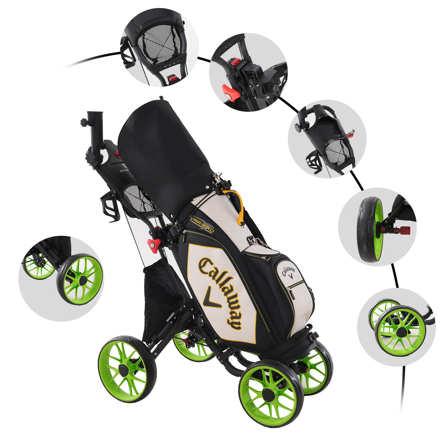 Golfový vozík se 4 kolečky BC2 skládací 3/7