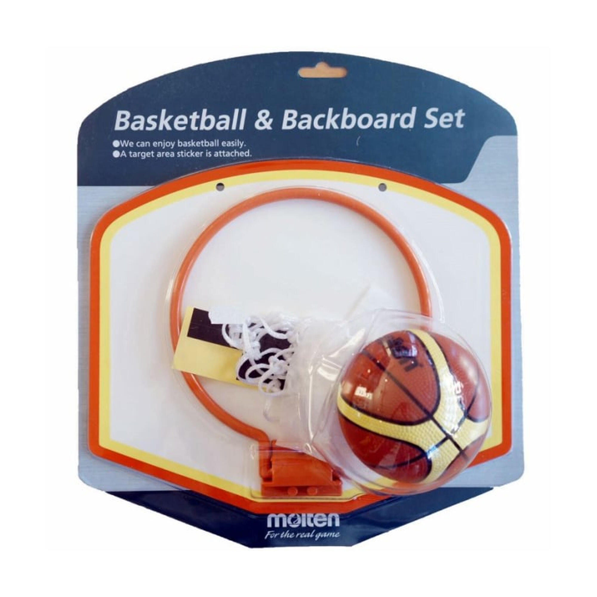 MiniBasketballkorbSet Damen und Herren Weiß/Braun Einheitsgröße 3/7