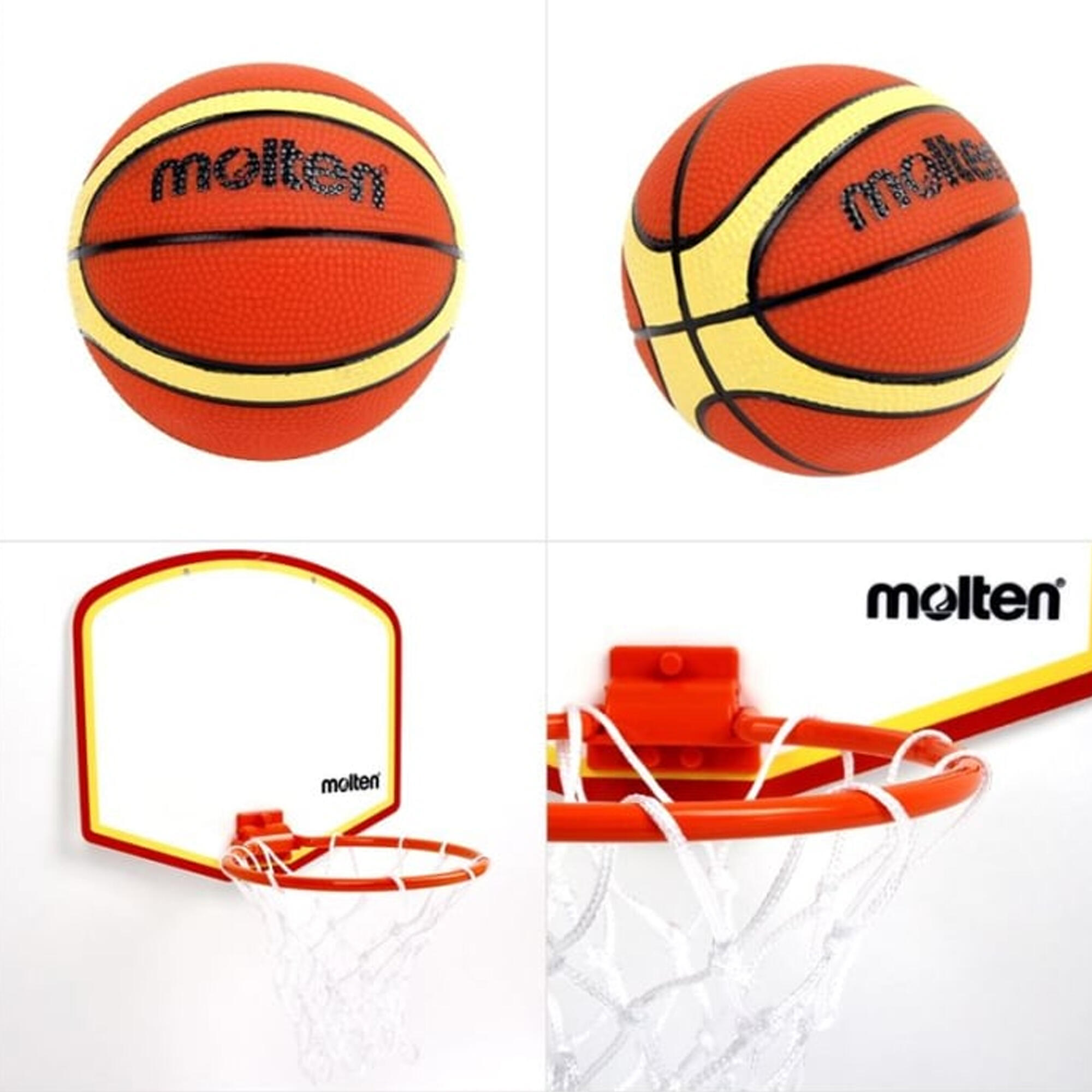 MiniBasketballkorbSet Damen und Herren Weiß/Braun Einheitsgröße 2/7