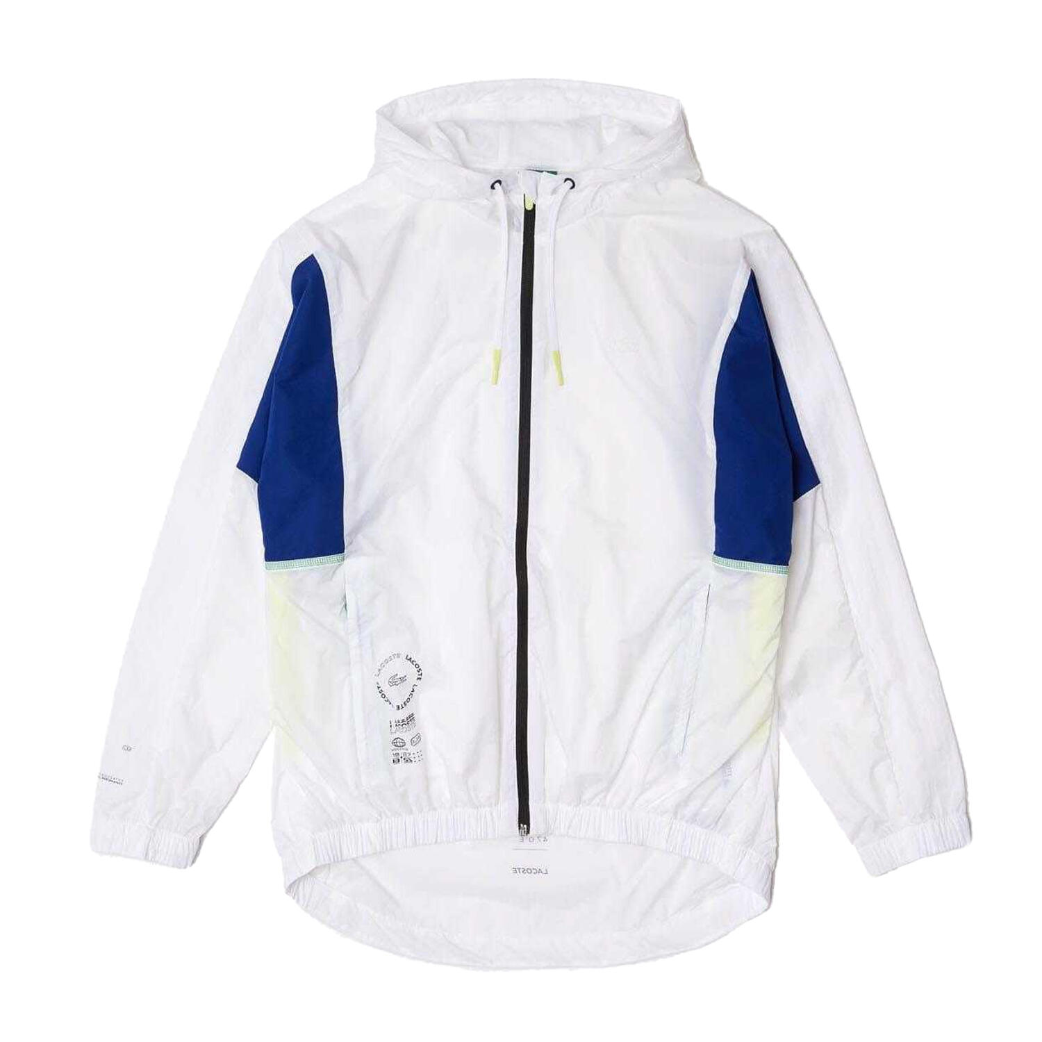 LACOSTE Mens Colour Block Wind Resistant Jacket (White)