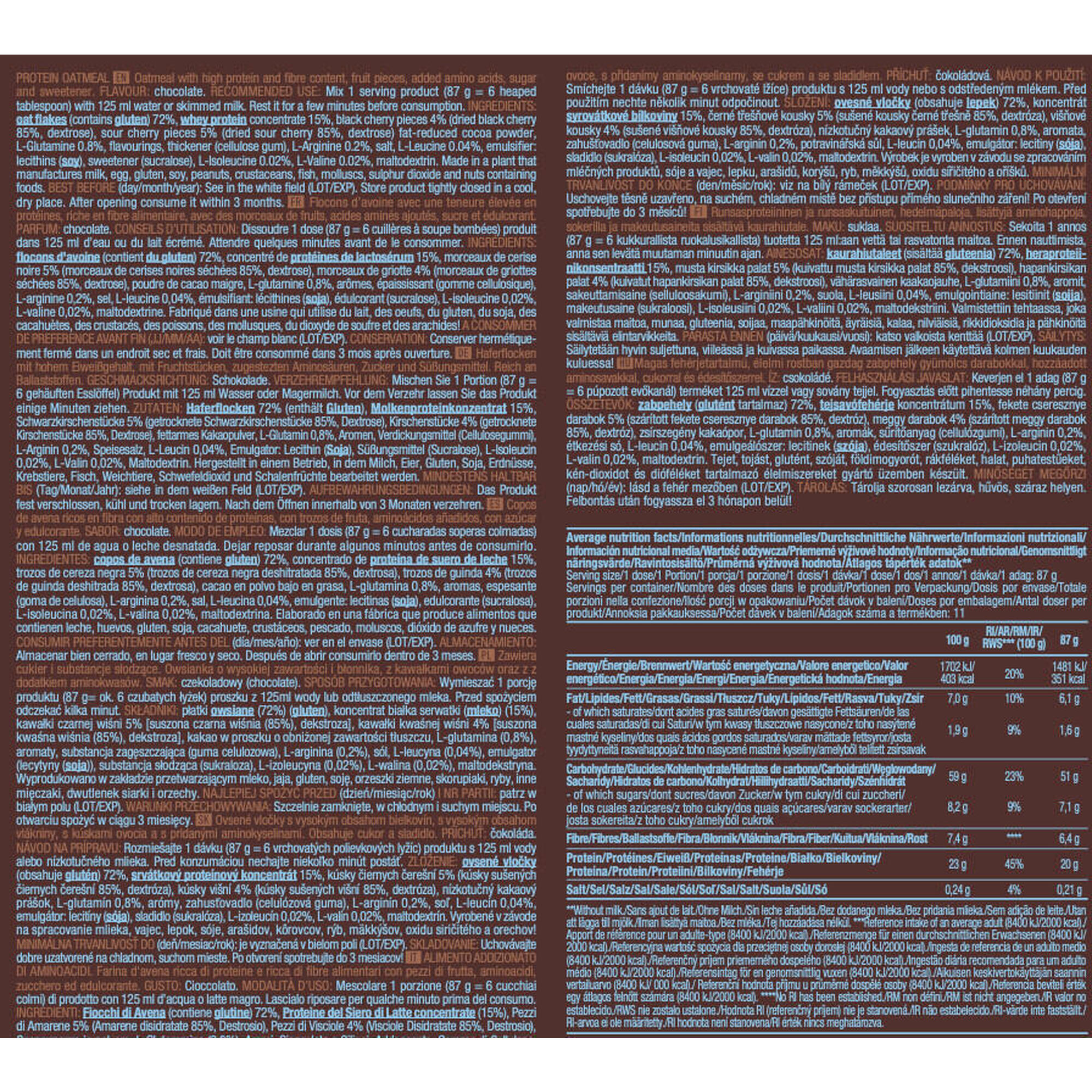 Biotechusa - Préparation Protéinée - Protein Oatmeal - Chocolat 1000g - Avoine - 1 Kg - Decathlon