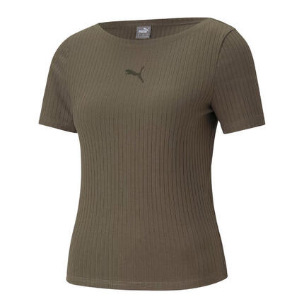 T-shirt Puma Ribbed Slim, Vert, Femmes