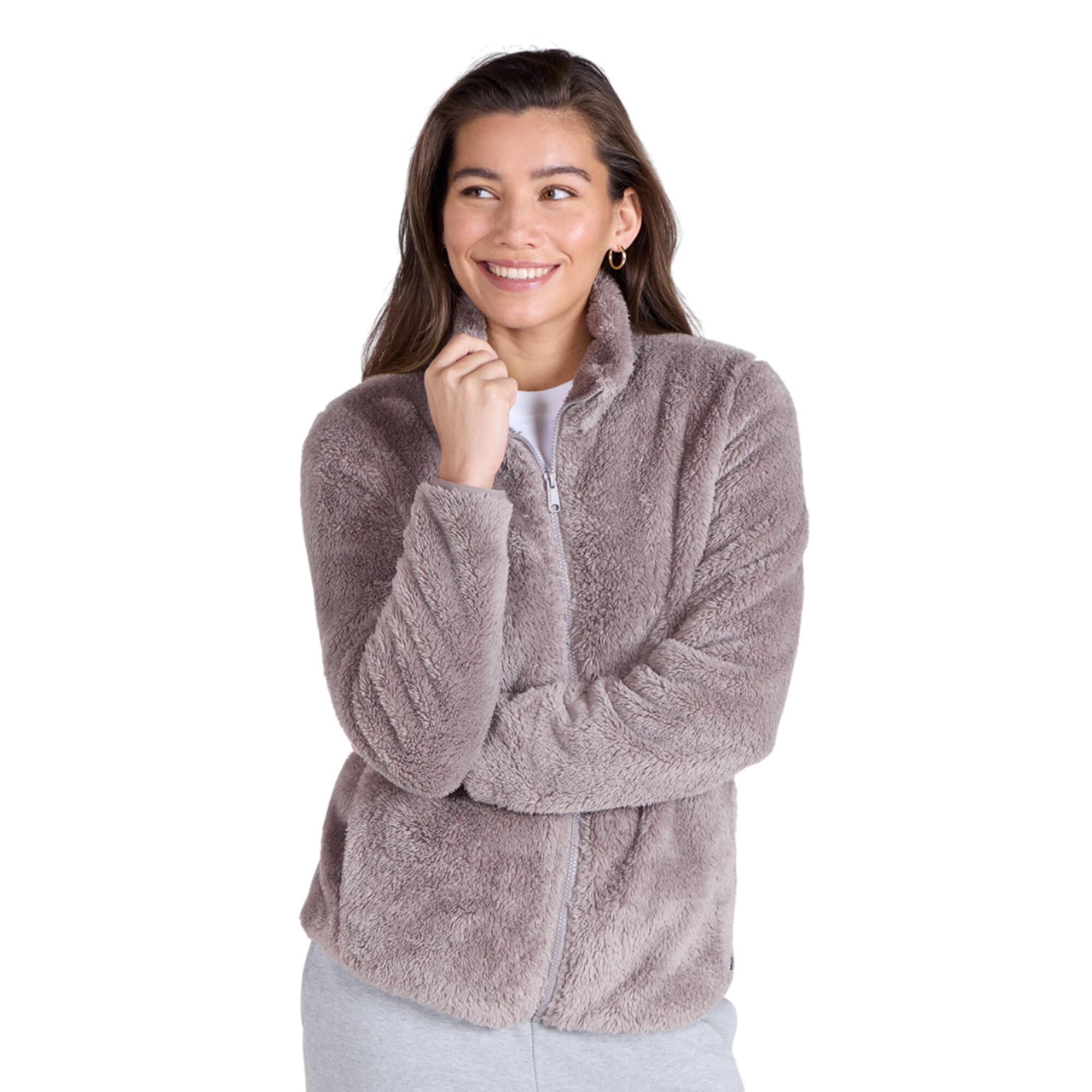 Jacke Durchgehender Reißverschluss für Damen Blaugrün 3/4