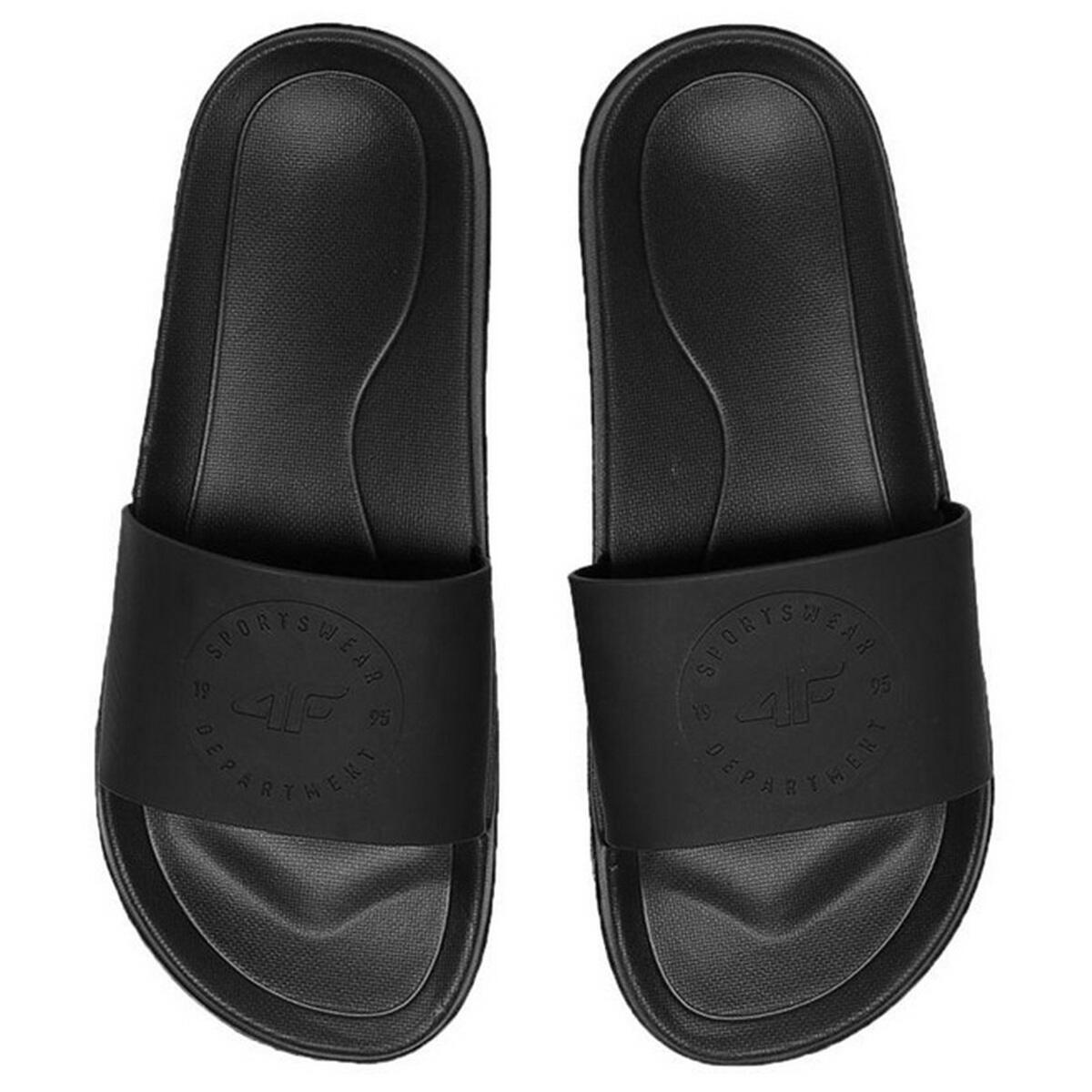 Chanclas F045A Diseño Logotipo para Mujer Negro 4/5