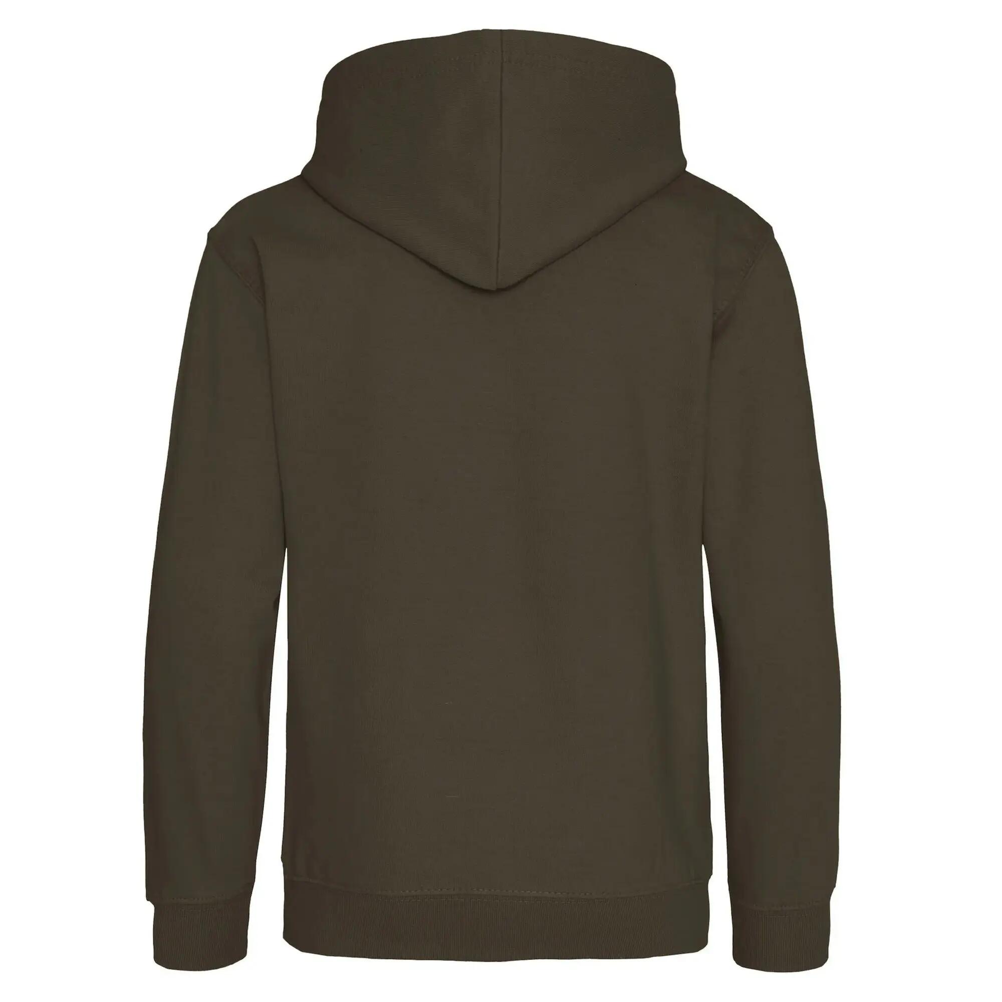 Felpa Con Cappuccio Bambini Awdis Verde Oliva 2/2