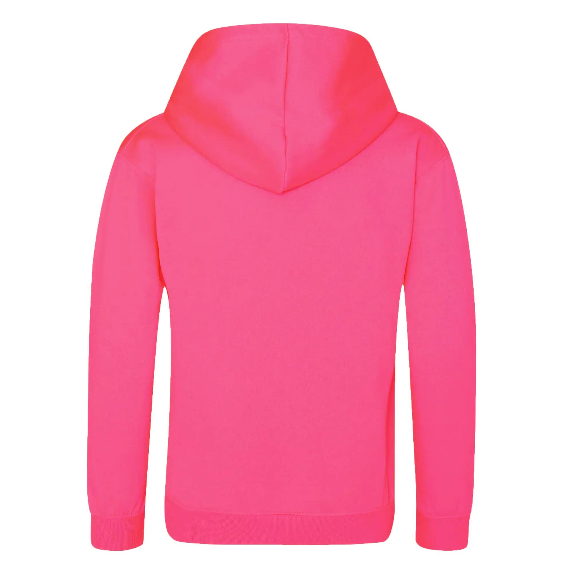 Felpa Con Cappuccio Bambini Awdis Electric Rosa Elettrico 2/2