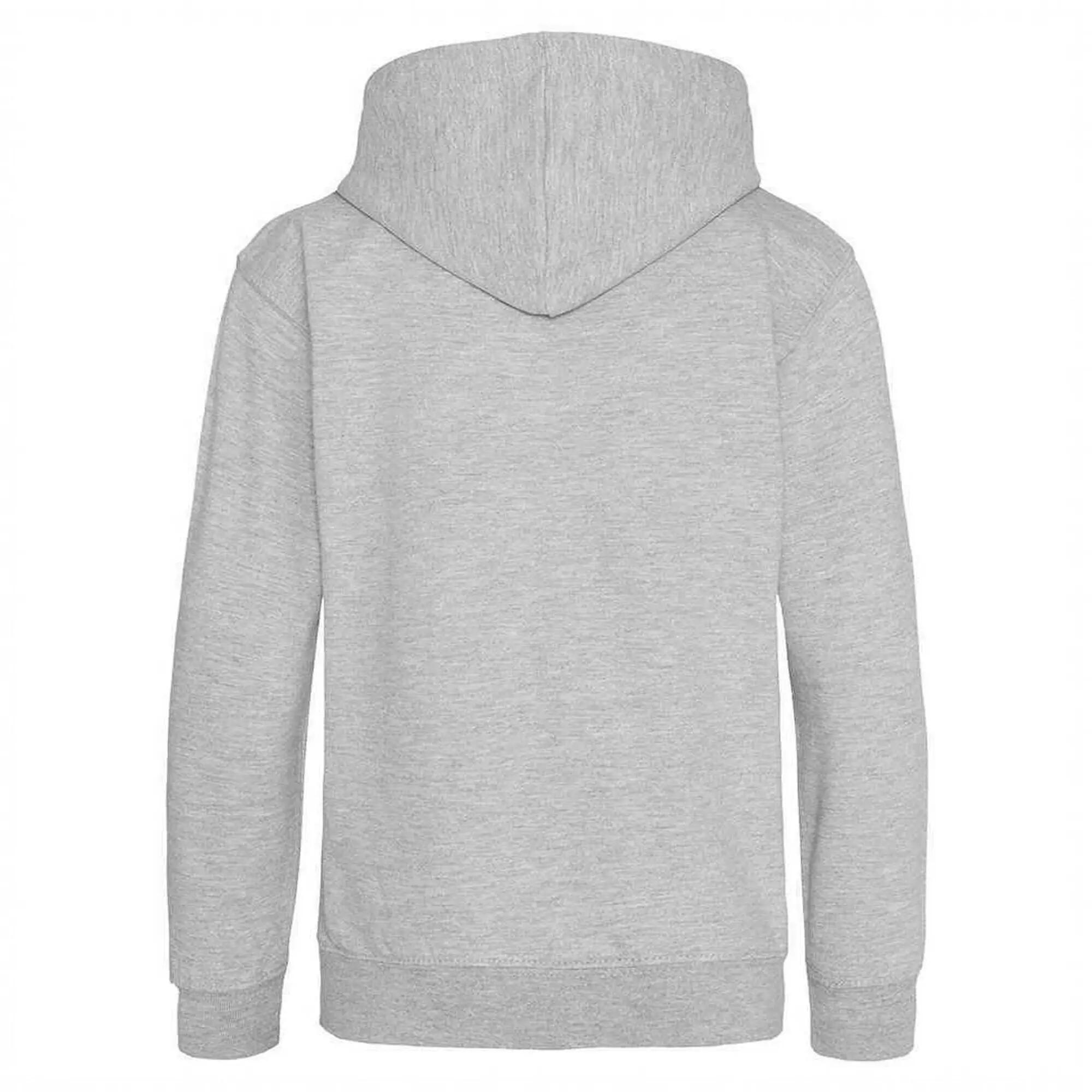 Felpa Con Cappuccio E Zip Intera Bambini Awdis Grigio Erica 2/2