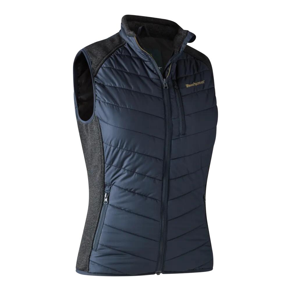 Deerhunter - Gilet Doudoune Sans Manches Femme Deerhunter Caroline Dark Blue - 36 - Doudoune Synthétique - Bleu - Decathlon