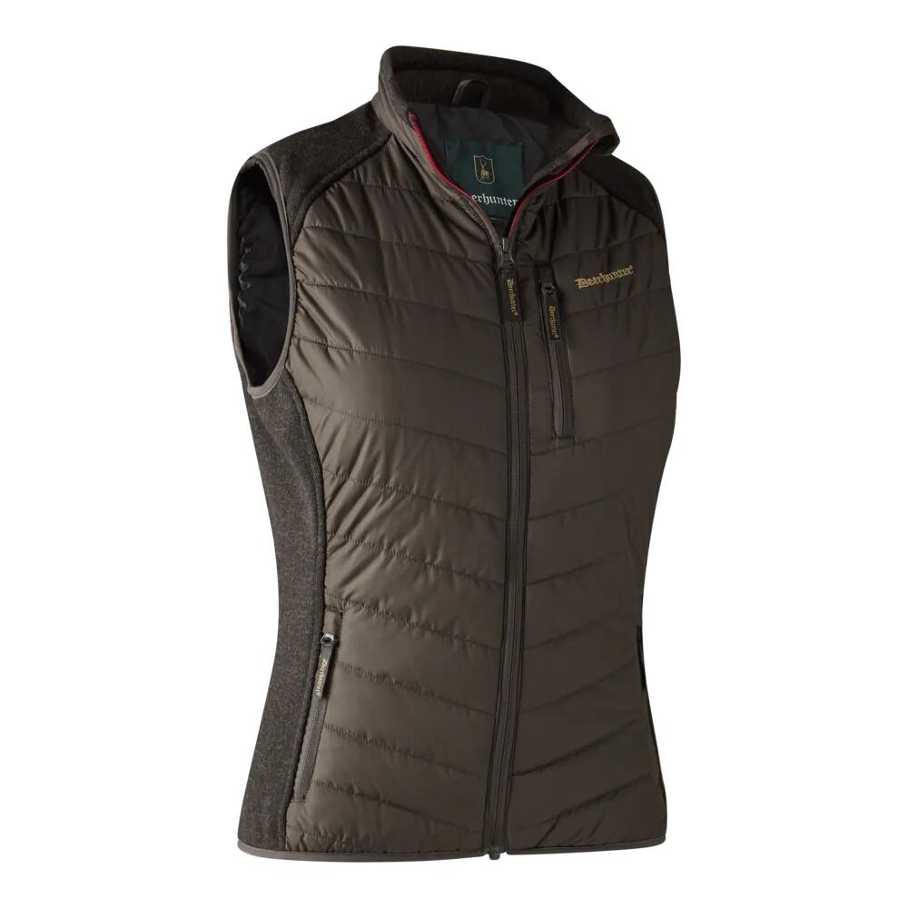 Deerhunter - Gilet Doudoune Sans Manches Femme Deerhunter Caroline Brown Leaf - 48 - Doudoune Synthétique - Marron - Decathlon