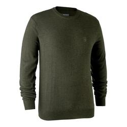 Pull De Chasse Col Rond Deerhunter Kingston Green Melange - S