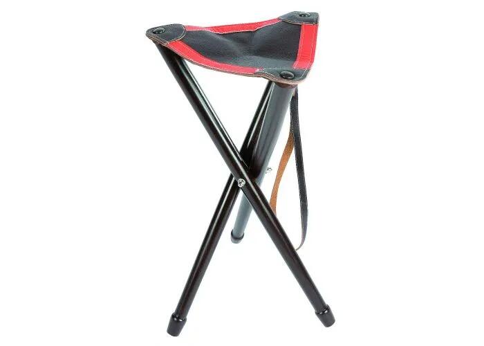 Trépied Januel En Bois 65 cm Avec Dessus En Cuir Et Bande Fluo Orange 1/1