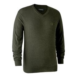 Pull De Chasse Col V Deerhunter Kingston Green Melange - S