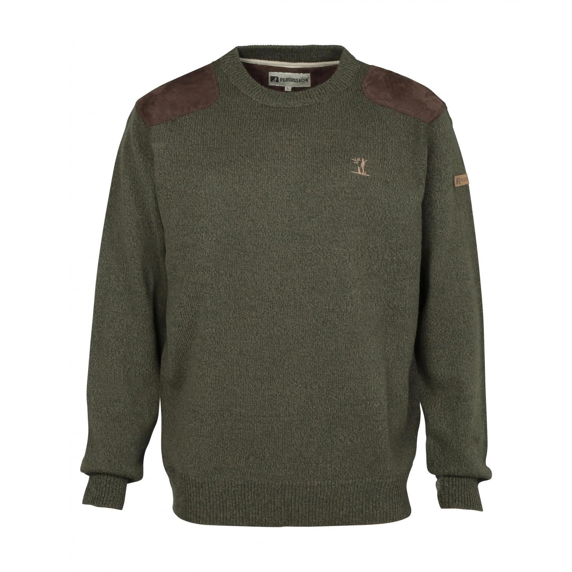 Percussion - Pull De Chasse Percussion Col Rond Broderie Percussion-m - Pull - Vert - Decathlon