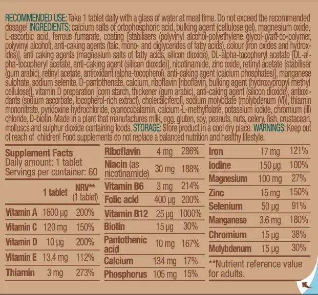 Multivitamines - Vegan Multivitamin - 60 Comprimés 3/3