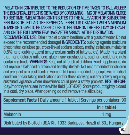 Mélatonine - Melatonin - 90 Comprimés 3/5