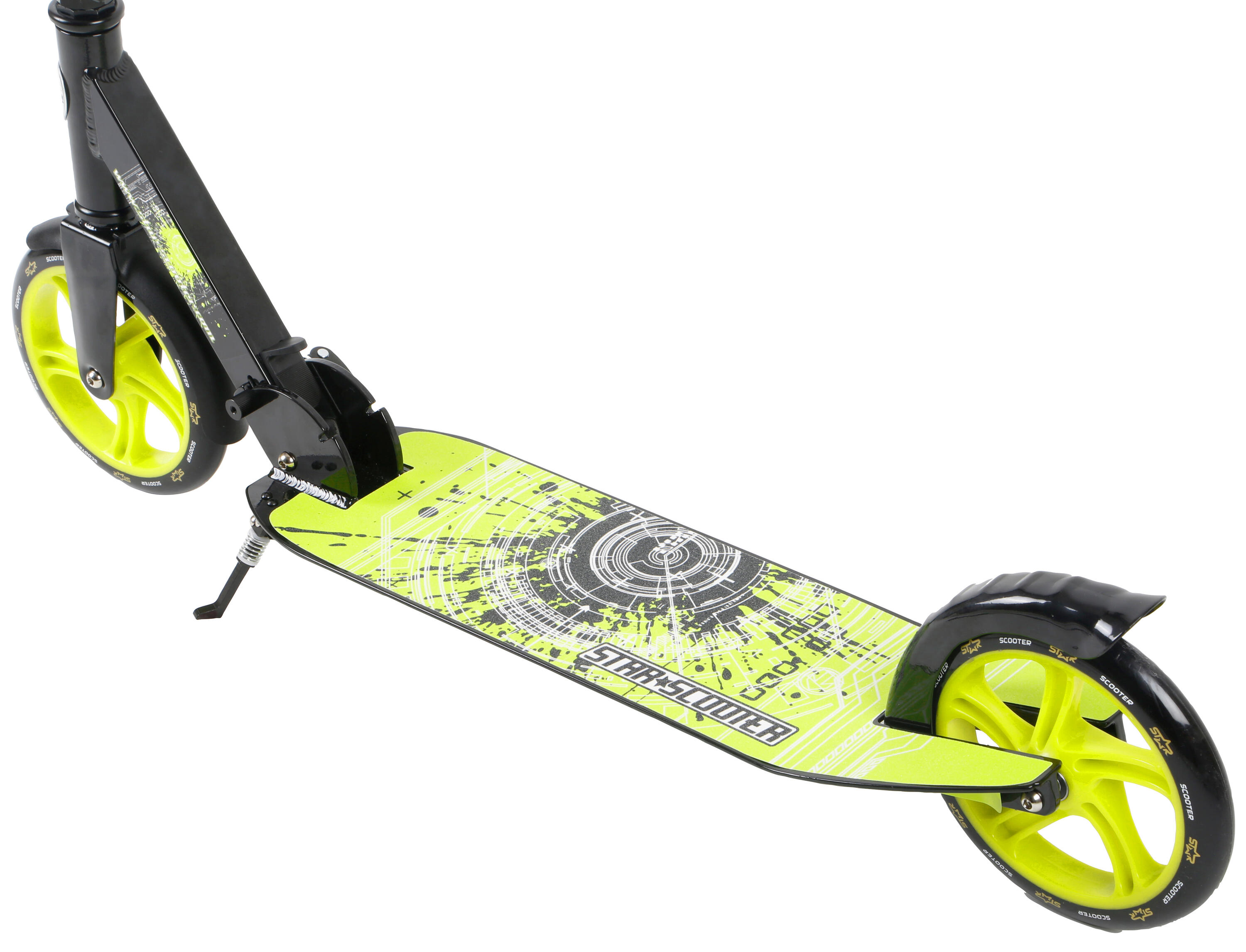 Trottinette grandes roues 205mm, pour enfants 8 ans, pliable, marchepied XXL 3/4