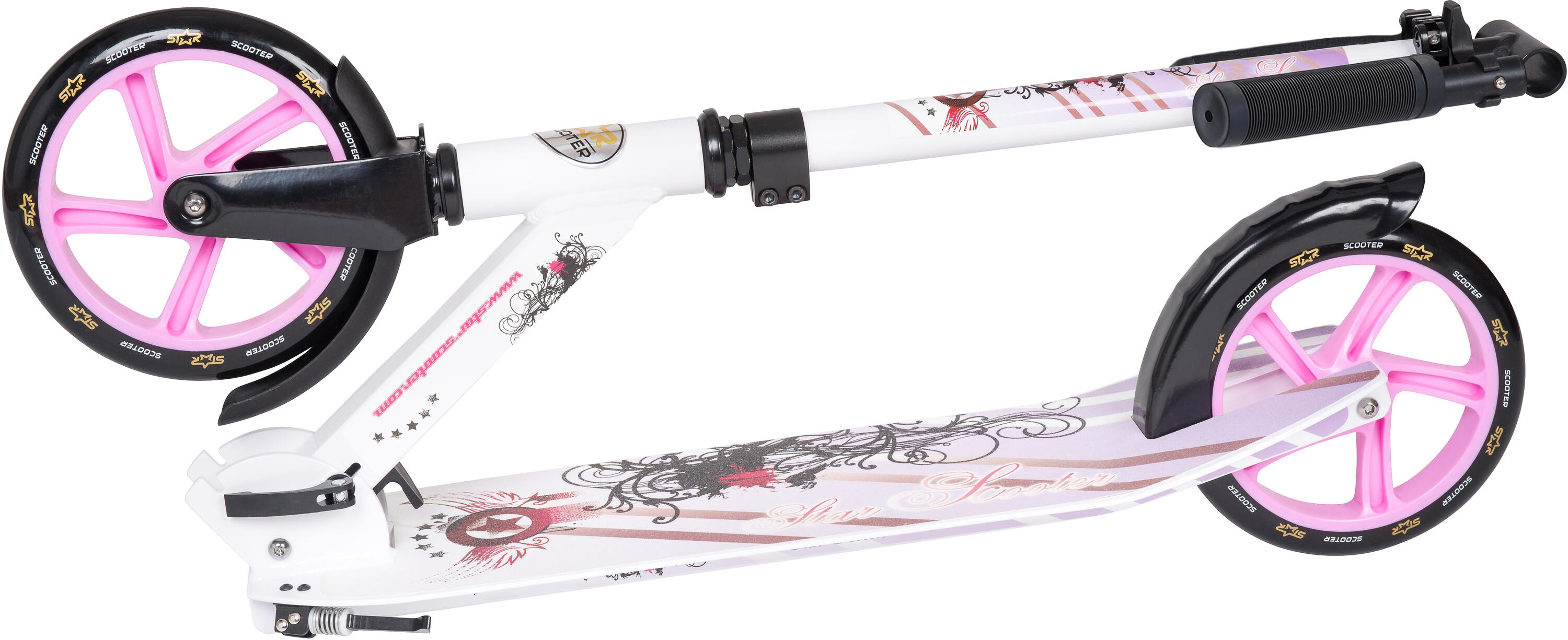 Trottinette grandes roues 205mm, pour enfants 8 ans, pliable, marchepied XXL 5/6