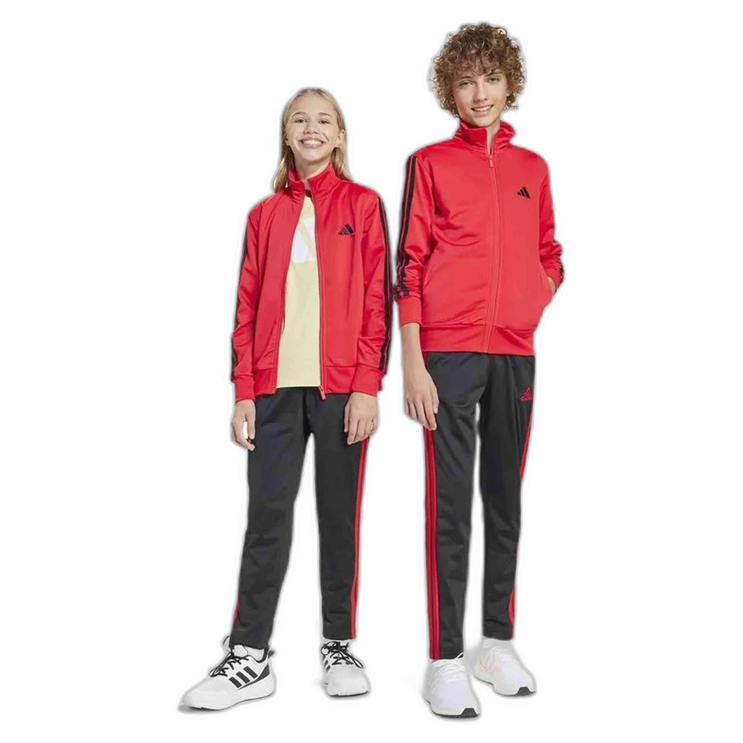 Chándal Para Niños Y Niñas, Forro Polar Negro Y Rojo, Con Capucha