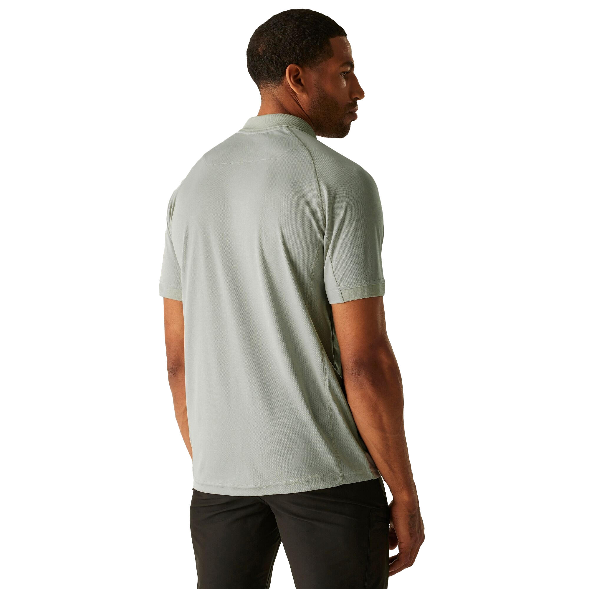 Professional Mens Coolweave Short Sleeve Polo Shirt (Silver Grey) 3/5