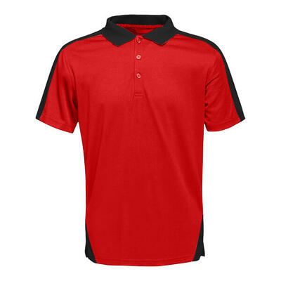 Herencontrast coolweave polo shirt (zwart/klassiek rood)