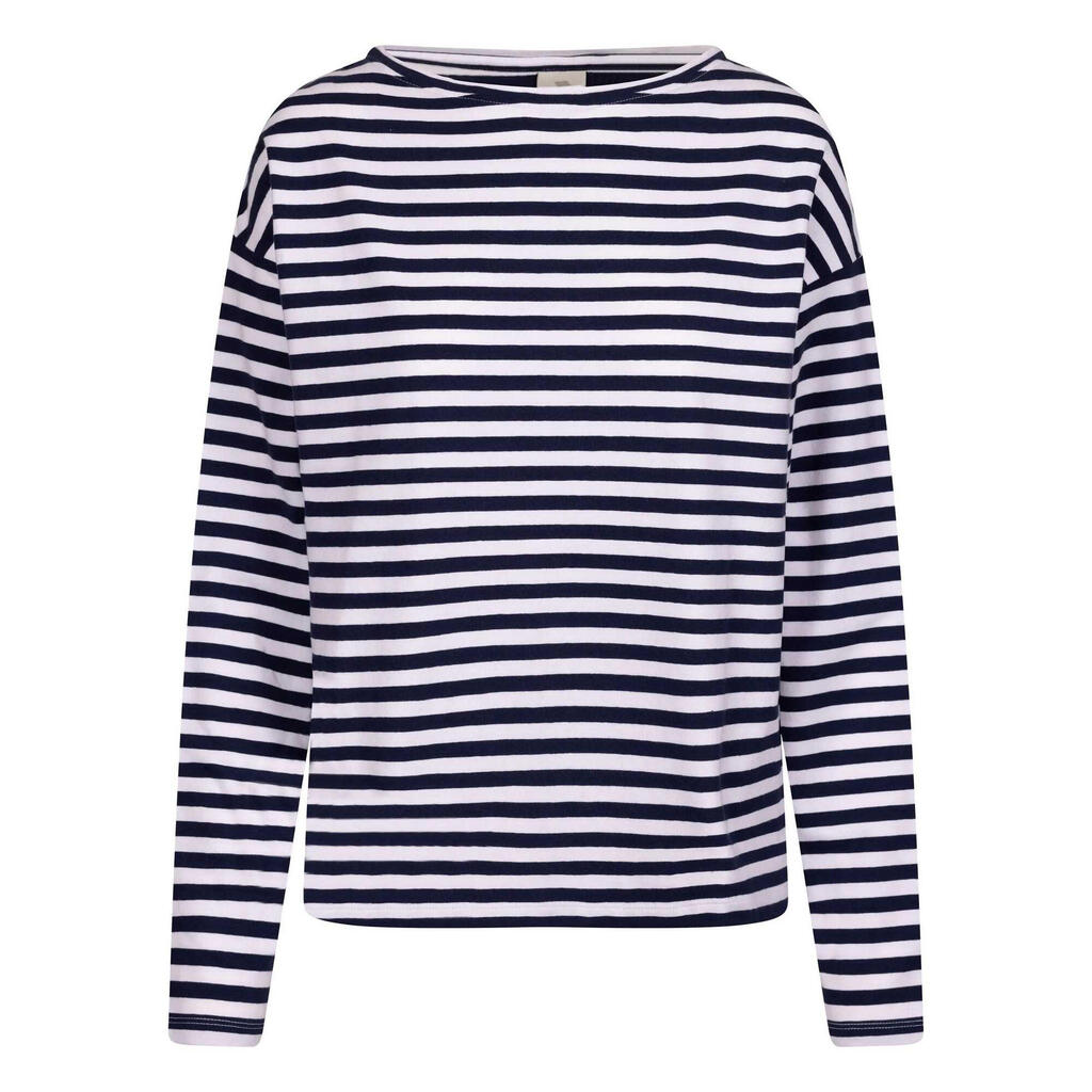 Womens/Ladies Thelma Striped Top (Navy)
