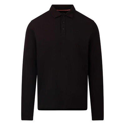 Heren leblanc poloshirt met lange mouwen (zwart)