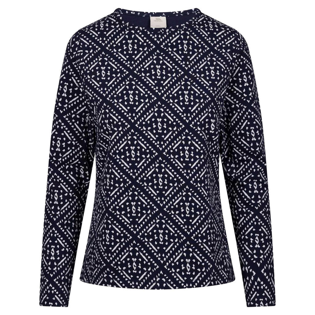 Womens/Ladies Daniela Patterned LongSleeved Top (Navy)