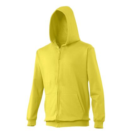 Sweatshirt À Capuche Et Fermeture Zippée Enfant Unisexe (Jaune)