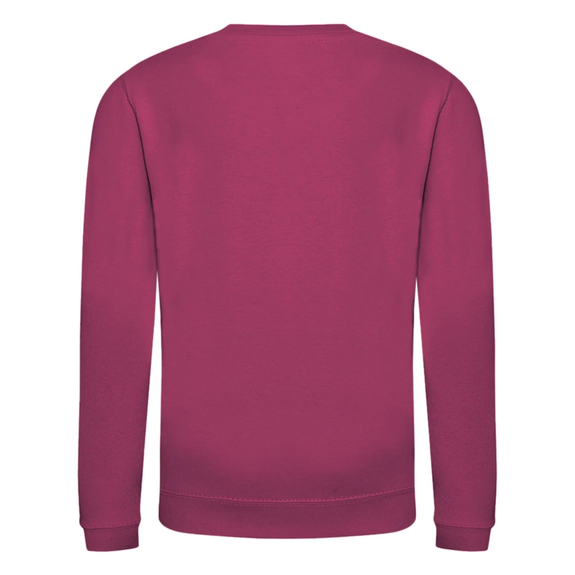 Just Hoods Pullover Sweatshirt, unifarben Kinder Dunkles Pink 2/2